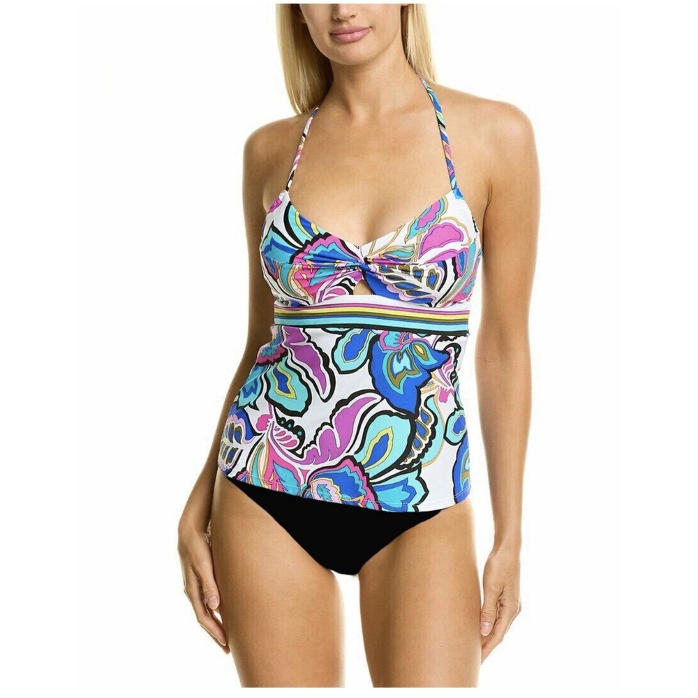 Trina Turk Women's Size 12 Mandalay Tankini Swim Top Floral Tropical New JJJ14-3